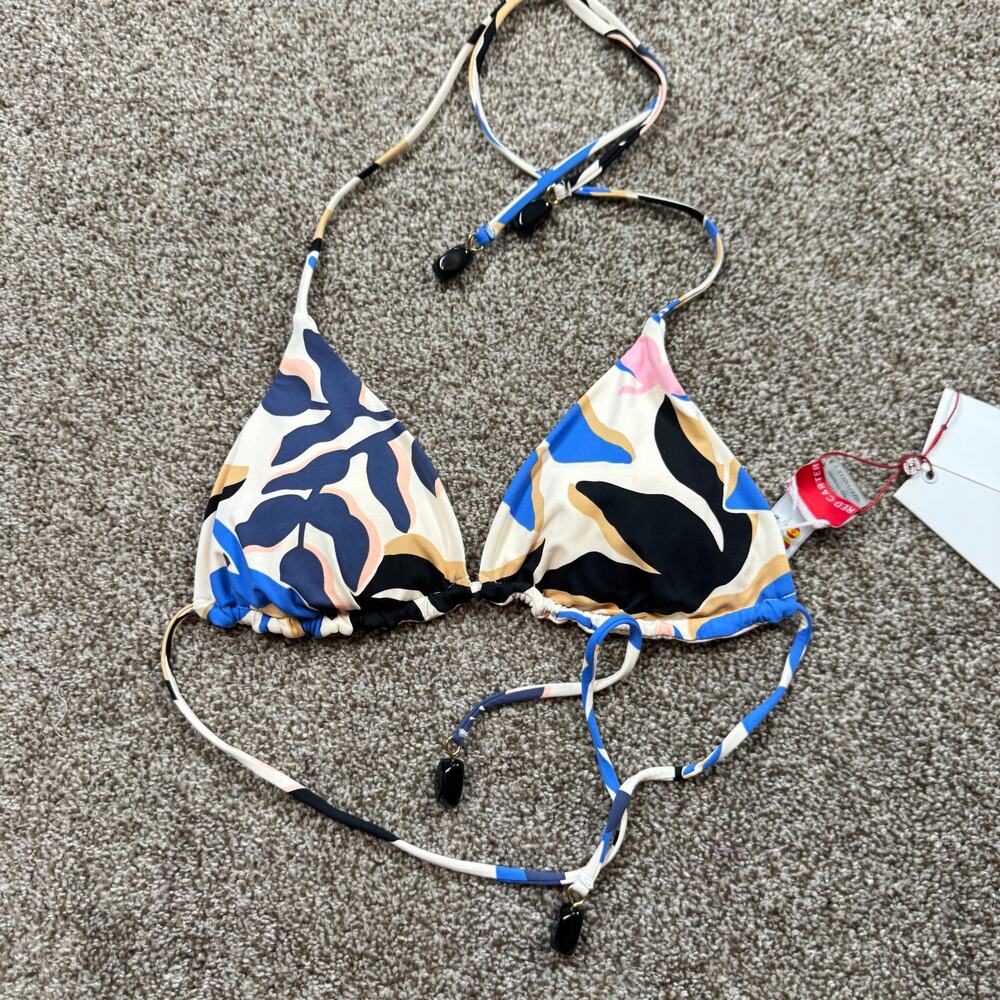 Triangle Bikini Swim Top Size Small Tropical NWT Red Carter $74 Black Cream Pink
